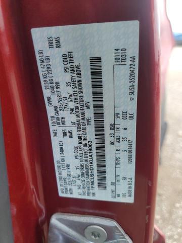 1FMCU9HD1KUA19063 - 2019 FORD ESCAPE SEL BURGUNDY photo 14