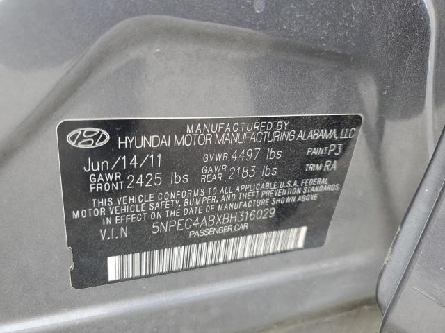 5NPEC4ABXBH316029 - 2011 HYUNDAI SONATA SE ნაცრისფერი ფოტო 13