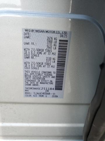 5N1DR3AAXSC251184 - 2025 NISSAN PATHFINDER S Արծաթագույն լուսանկար 14