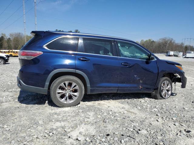 5TDKKRFH8ES021560 - 2014 TOYOTA HIGHLANDER XLE BLUE photo 3