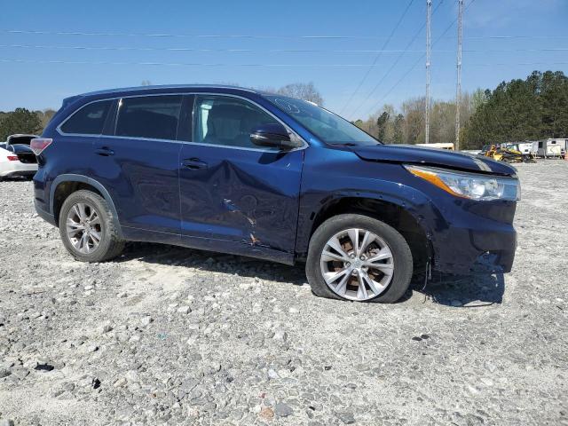 5TDKKRFH8ES021560 - 2014 TOYOTA HIGHLANDER XLE BLUE photo 4