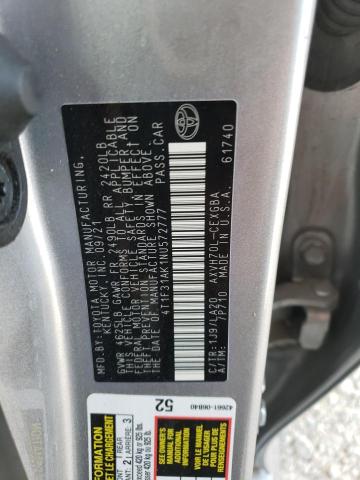 4T1F31AK1NU572777 - 2022 TOYOTA CAMRY XLE Plata foto 13