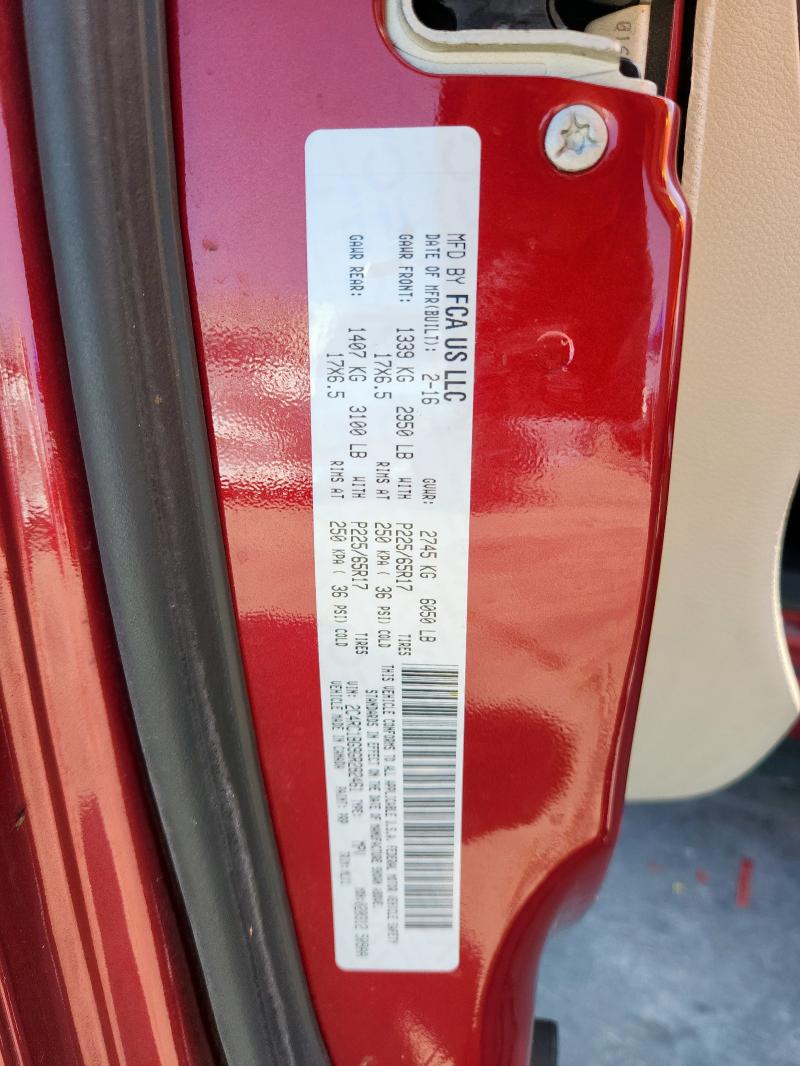 2C4RC1BG9GR282461 - 2016 CHRYSLER TOWN & COU TOURING BURGUNDY photo 13