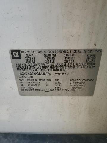 3GYFNCE32GS546974 - 2016 CADILLAC SRX PERFORMANCE COLLECTION Blanc photo 14