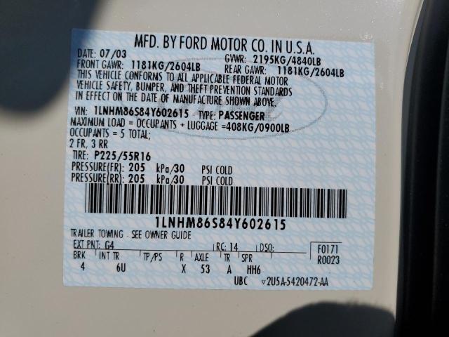 1LNHM86S84Y602615 - 2004 LINCOLN LS CREAM photo 12