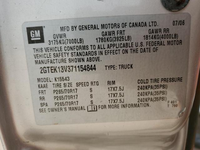 2GTEK13V371154844 - 2007 GMC NEW SIERRA K1500 GRAY photo 12