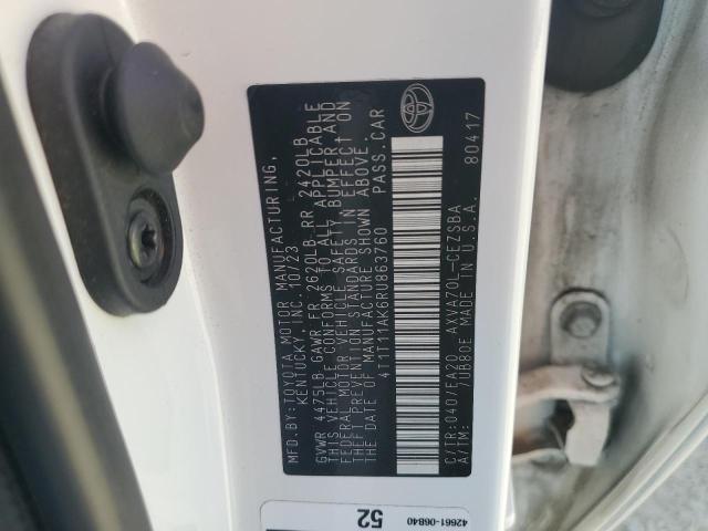 4T1T11AK6RU863760 - 2024 TOYOTA CAMRY SE NIGHT SHADE WHITE photo 12