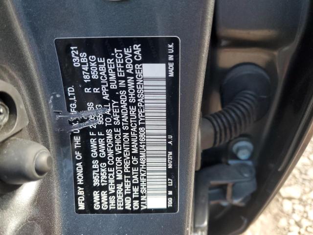 SHHFK7H48MU416808 - 2021 HONDA CIVIC SPORT 灰色 照片 12