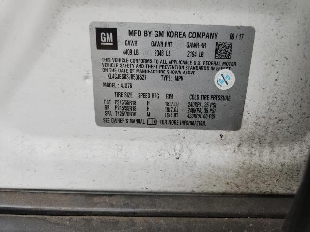 KL4CJESB3JB536527 - 2018 BUICK ENCORE PREFERRED თეთრი ფოტო 14