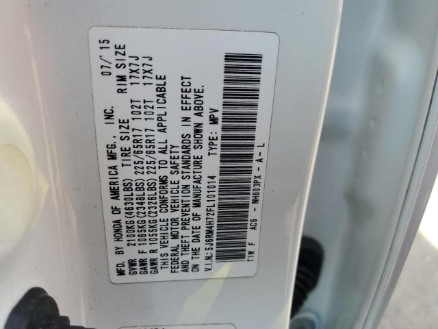 5J6RM4H72FL101014 - 2015 HONDA CR-V EXL WHITE photo 14