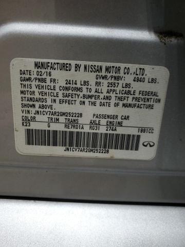 JN1CV7AR2GM252228 - 2016 INFINITI Q50 BASE Gümüş foto 12