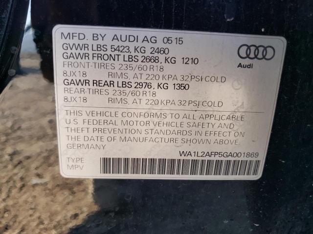 WA1L2AFP5GA001869 - 2016 AUDI Q5 PREMIUM PLUS أسود صورة 12