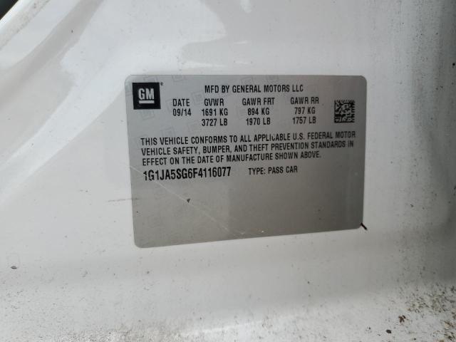 1G1JA5SG6F4116077 - 2015 CHEVROLET SONIC LS WHITE photo 12