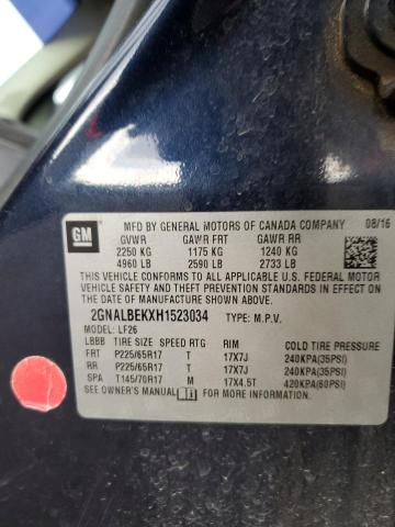 2GNALBEKXH1523034 - 2017 CHEVROLET EQUINOX LS Көк фото 13