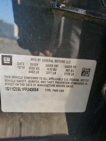 1G11C5SL1FF243654 - 2015 CHEVROLET MALIBU 1LT GRAY photo 12