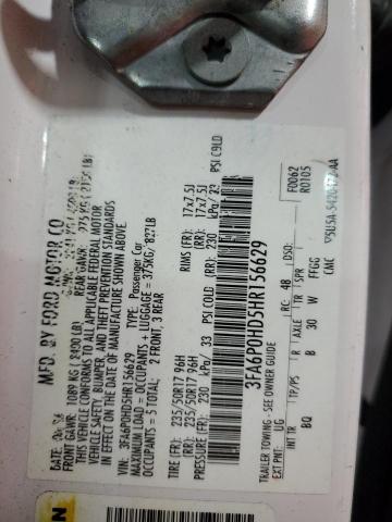 3FA6P0HD5HR156629 - 2017 FORD FUSION SE 白色 照片 12