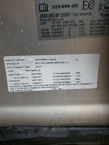 2GNALBEC4B1232867 - 2011 CHEVROLET EQUINOX LS كريمي صورة 13