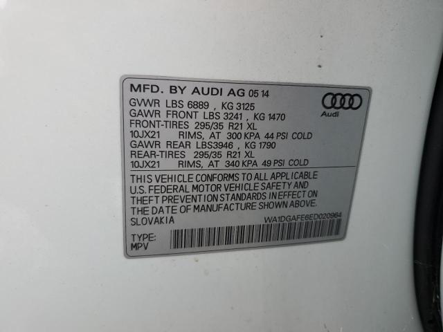 WA1DGAFE6ED020964 - 2014 AUDI Q7 PRESTIGE WHITE photo 14