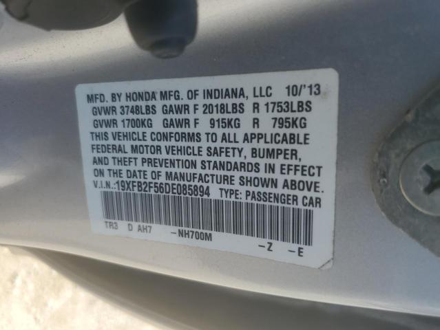 19XFB2F56DE085894 - 2013 HONDA CIVIC LX 银色 照片 12