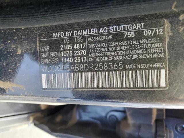 WDDGF8AB8DR258365 - 2013 MERCEDES-BENZ C 300 4MATIC BLACK photo 12