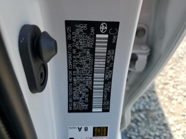 JTDBCMFE7S3103377 - 2025 TOYOTA COROLLA LE 白色 照片 12