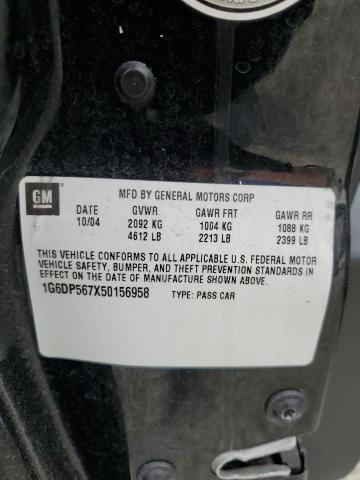 1G6DP567X50156958 - 2005 CADILLAC CTS HI FEATURE V6 BLACK photo 12