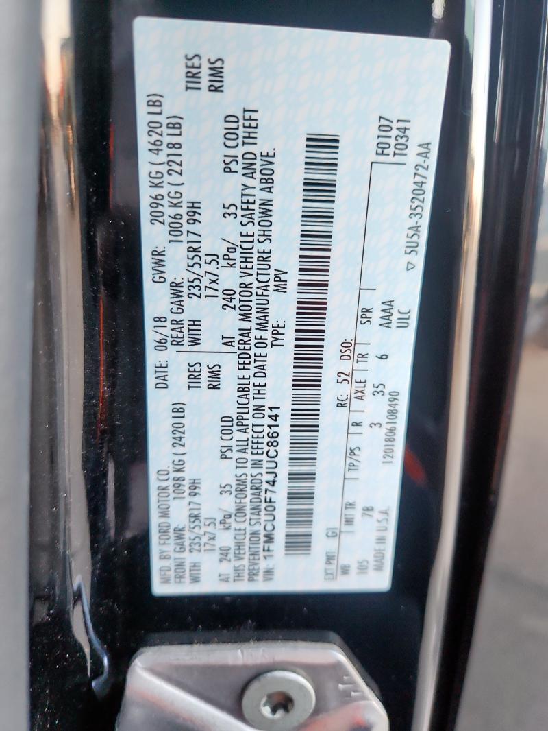 1FMCU0F74JUC86141 - 2018 FORD ESCAPE S Qara foto 13