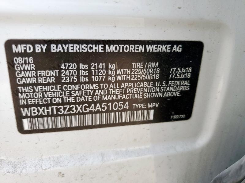 WBXHT3Z3XG4A51054 - 2016 BMW X1 XDRIVE28I WHITE photo 14