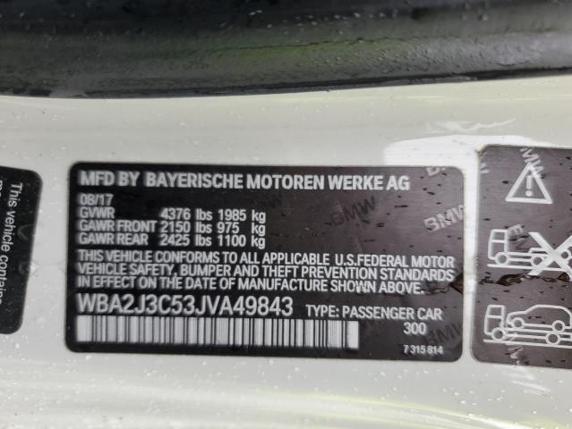 WBA2J3C53JVA49843 - 2018 BMW 230XI WHITE photo 12