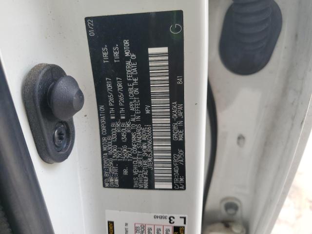 JTEMU5JRXN6036861 - 2022 TOYOTA 4RUNNER SR5/SR5 PREMIUM WHITE photo 12