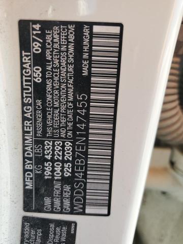 WDDSJ4EB7EN147455 - 2014 MERCEDES-BENZ CLA 250 WHITE photo 12