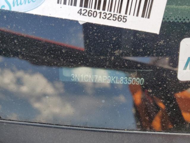 3N1CN7AP9KL835090 - 2019 NISSAN VERSA S RED photo 12