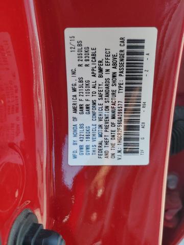 1HGCR2F56GA096577 - 2016 HONDA ACCORD SPORT RED photo 12