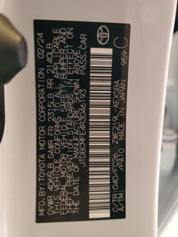 JTDBCMFE4R3046193 - 2024 TOYOTA COROLLA LE Weiß Foto 13