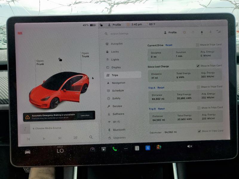 5YJ3E1EA1LF632694 - 2020 TESLA MODEL 3 白色 照片 9