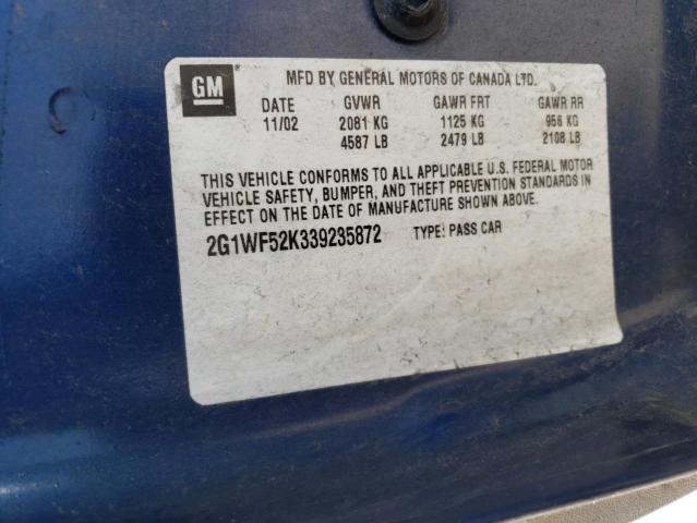 2G1WF52K339235872 - 2003 CHEVROLET IMPALA BLUE photo 24