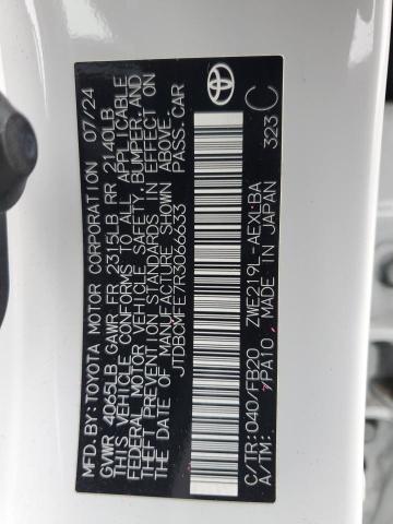 JTDBCMFE7R3066633 - 2024 TOYOTA COROLLA LE WHITE photo 12