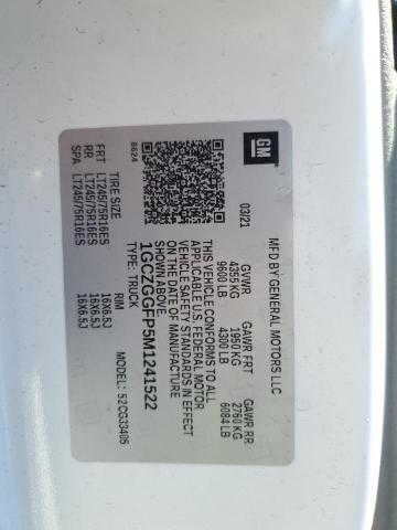 1GCZGGFP5M1241522 - 2021 CHEV EXPRESS G3500 თეთრი ფოტო 13