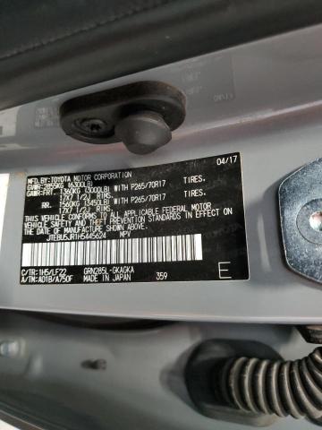 JTEBU5JR1H5445624 - 2017 TOYOTA 4RUNNER SR5/SR5 PREMIUM Gümüş foto 12