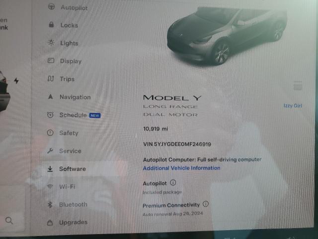 5YJYGDEE0MF246919 - 2021 TESLA MODEL Y GRAY photo 9