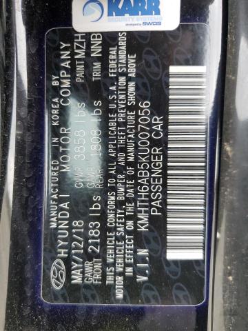 KMHTH6AB5KU007056 - 2019 HYUNDAI VELOSTER TURBO Սև լուսանկար 12