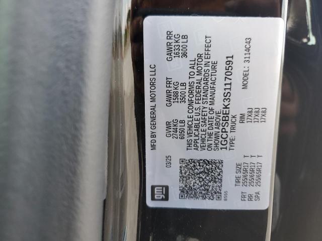 1GCPSBEK3S1170591 - 2025 CHEVROLET COLORADO BLACK photo 13