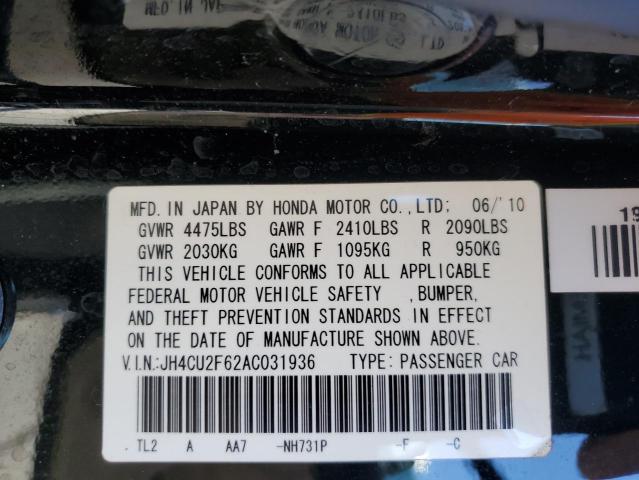 JH4CU2F62AC031936 - 2010 ACURA TSX BLACK photo 12