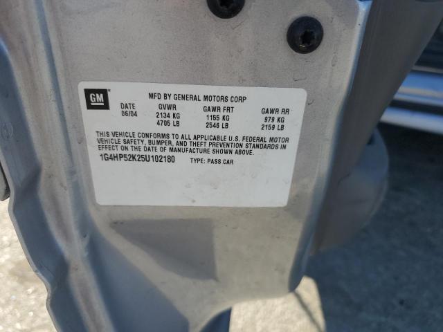 1G4HP52K25U102180 - 2005 BUICK LESABRE CUSTOM SILVER photo 12