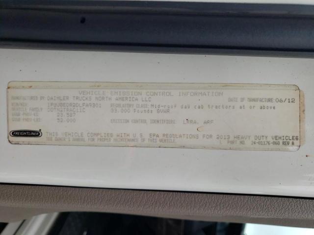 1FUJGEDR2DLFA9301 - 2013 FREIGHTLINER CASCADIA 1 Білий фото 10