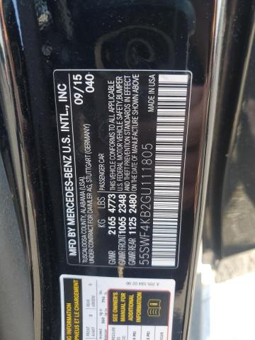 55SWF4KB2GU111805 - 2016 MERCEDES-BENZ C 300 4MATIC BLACK photo 12