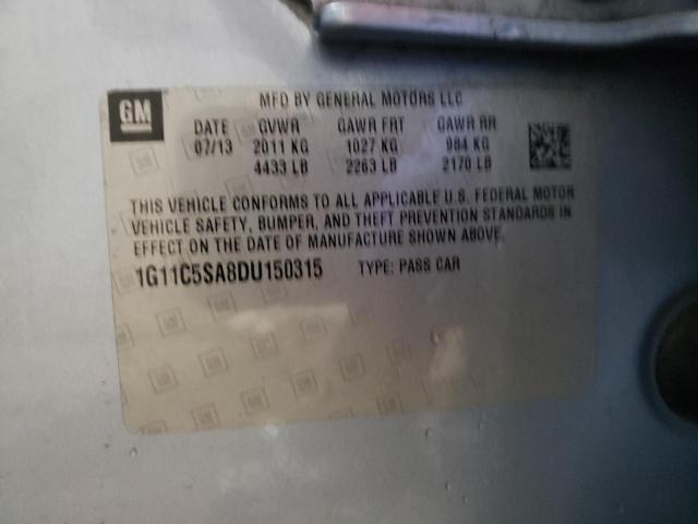 1G11C5SA8DU150315 - 2013 CHEVROLET MALIBU 1LT 灰色 照片 12