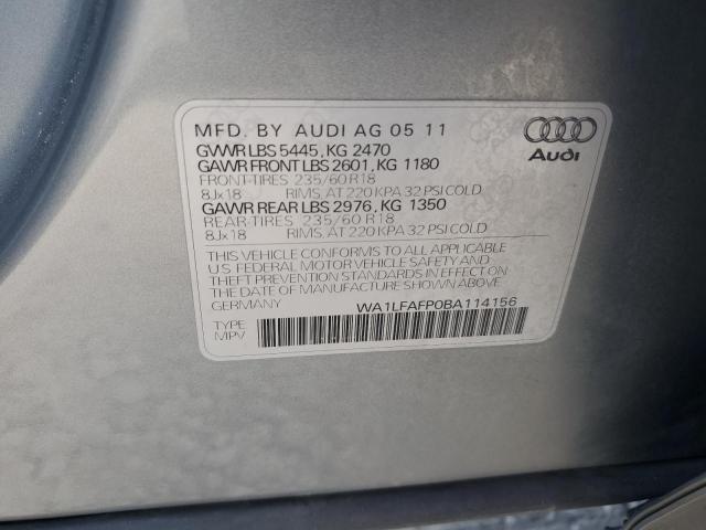 WA1LFAFP0BA114156 - 2011 AUDI Q5 PREMIUM PLUS SILVER photo 12