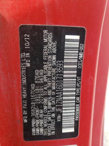 JF1ZNAA16D1713593 - 2013 TOYOTA SCION FR-S 红色 照片 12