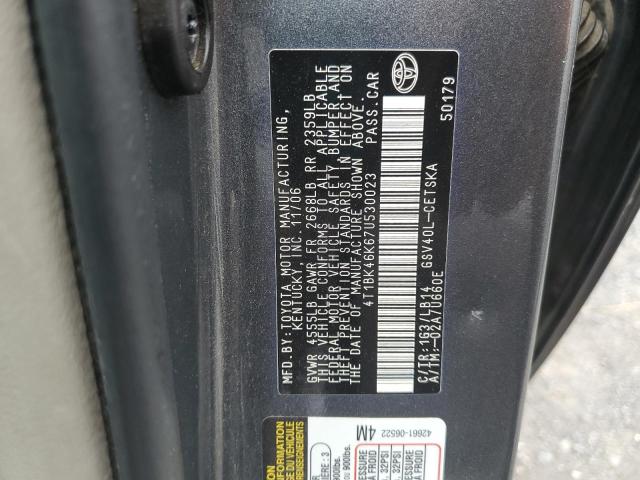 4T1BK46K67U530023 - 2007 TOYOTA CAMRY LE 石墨色 照片 12